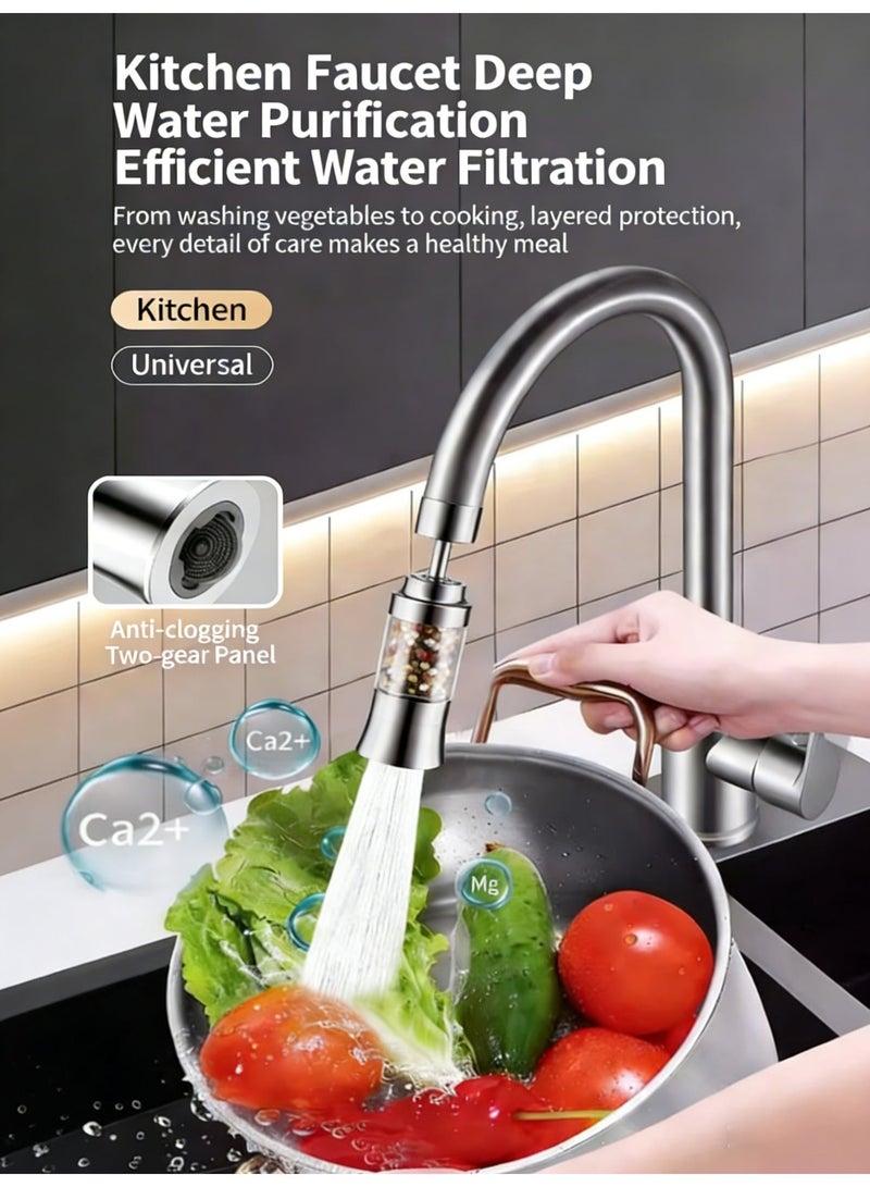 Joybos Sink water filter faucet, high-efficiency water-saving faucet water purifier - Six-stage filtration, universal 360-degree rotating sink filter, splash-proof kitchen filter, reversible cleaning - No filter cartridge replacement required, suitable for kitchen and bathroom faucets (compatible with 22mm interface) - Image 1